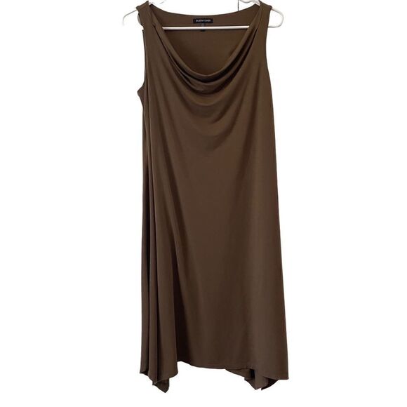 Eileen Fisher Brown Tank Dress Drape Neck Small - Picture 1 of 4